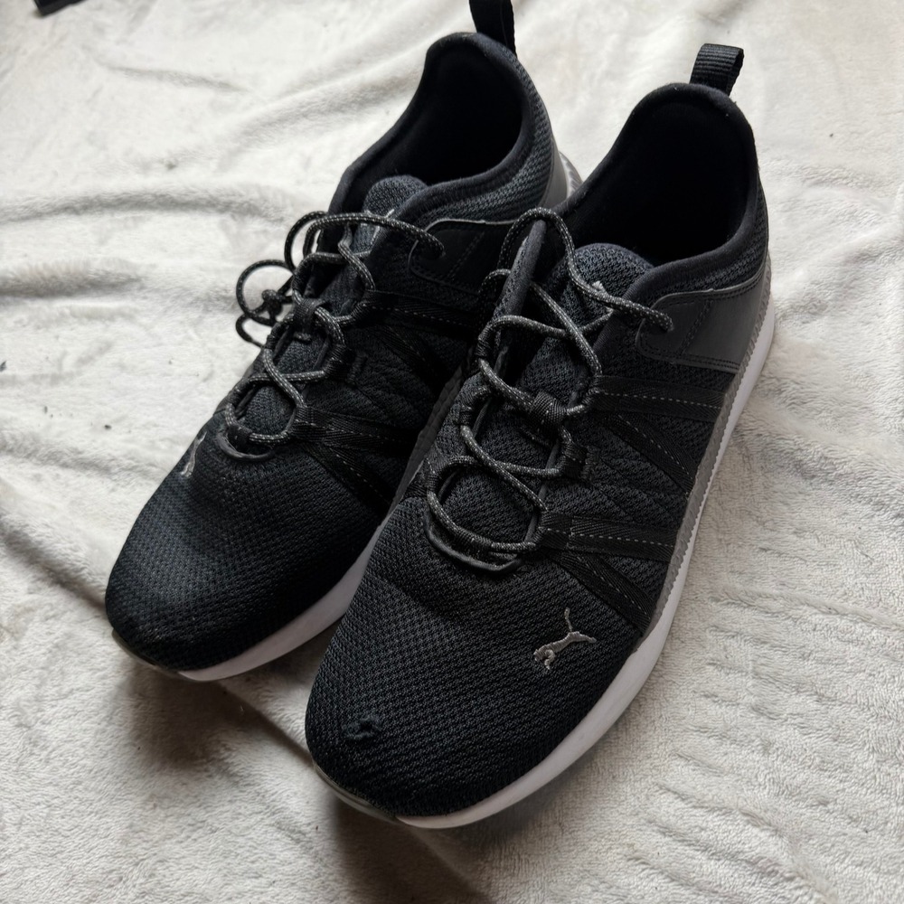 Puma Pacer size 11 Next Cage Mens Black White Athletic Running Shoes Sneakers